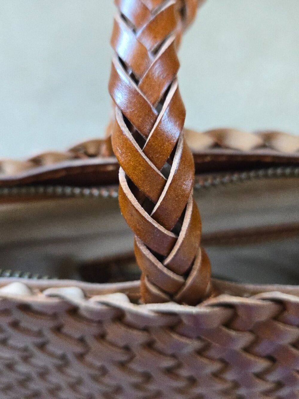 NWOT Braided Leather Bag Purse Handbag - Picture 4 of 12